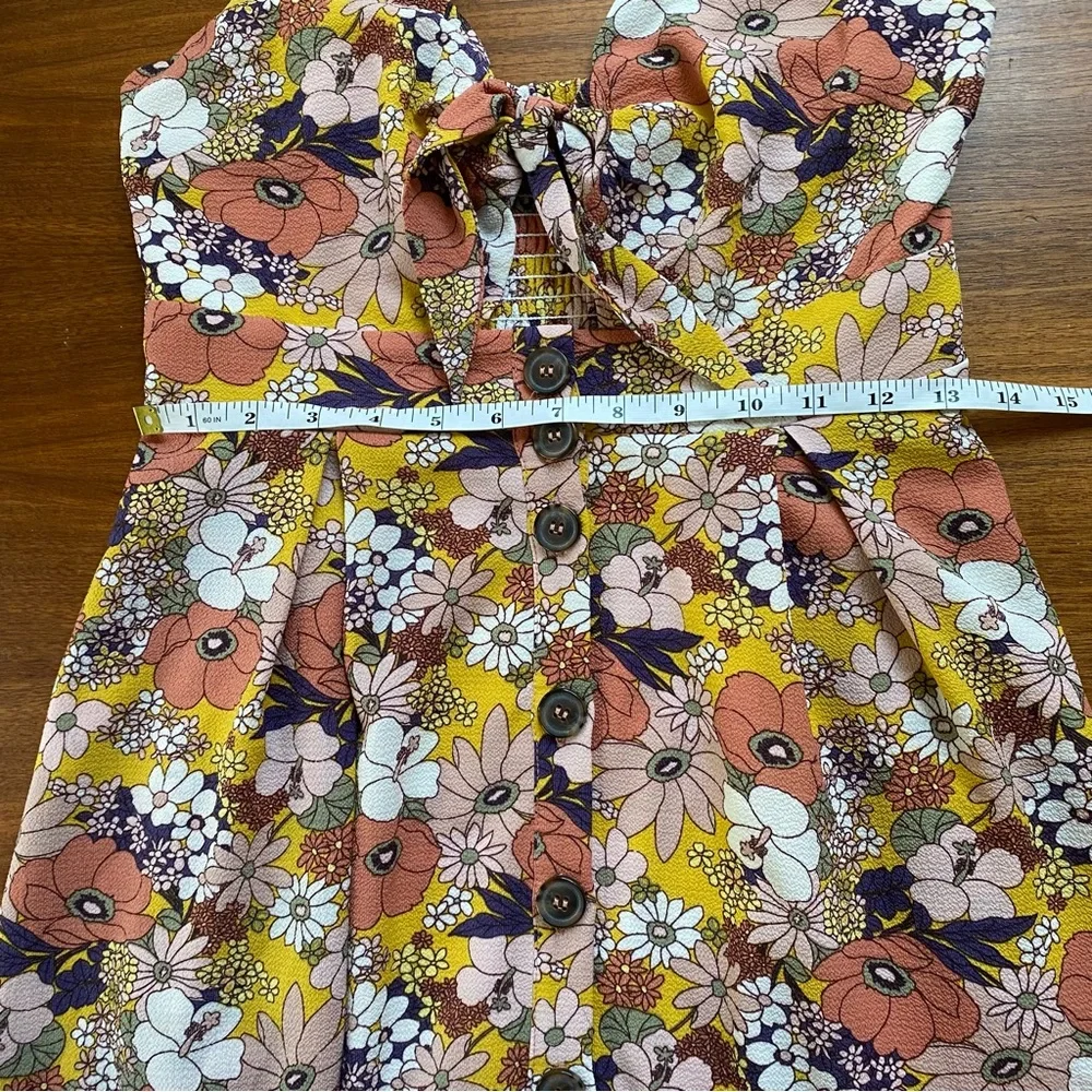 MODCLOTH Gilli Floral Spaghetti Strap Bow Front Dress - Picture 9 of 11